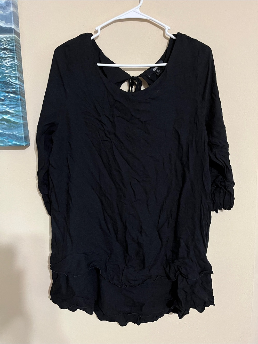 ellos Women's Plus Size Blouse Color Black